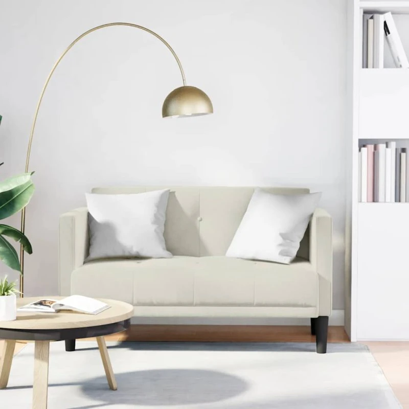 vidaXL Elskovssofa 111 cm fløjl cremefarvet