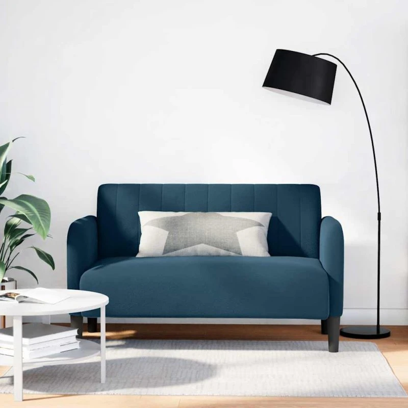 vidaXL Elskovssofa 109 cm fløjl blå