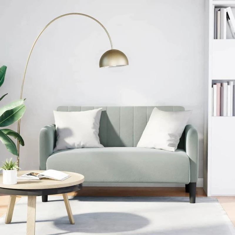 vidaXL Elskovssofa 109 cm fløjl lysegrå