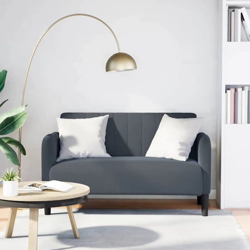 vidaXL Elskovssofa 109 cm fløjl mørkegrå