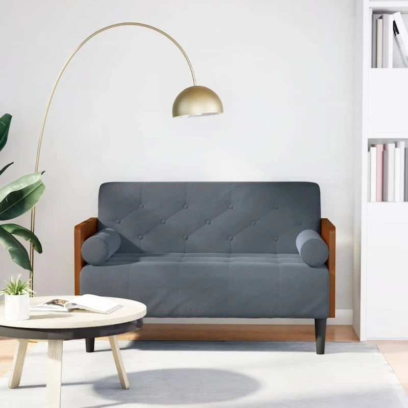 vidaXL Elskovssofa med Bolsterhynder 110 cm Mørkegrå