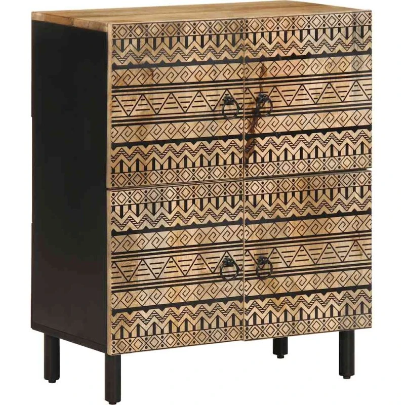 vidaXL Skænk 60x33,5x75 cm i Massivt Ru Mangotræ