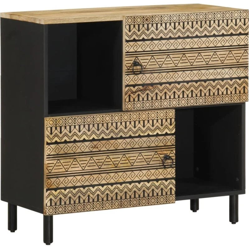 vidaXL Skænk 80x33,5x75 cm i Massivt Ru Mangotræ