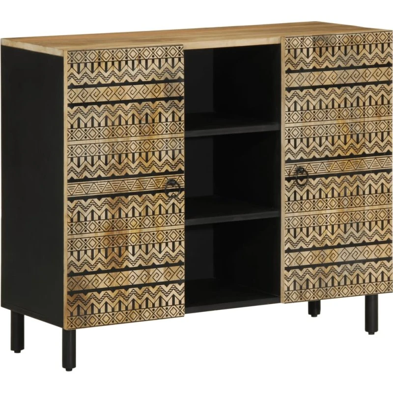 vidaXL Skænk 90x33,5x75 cm i massivt ru mangotræ