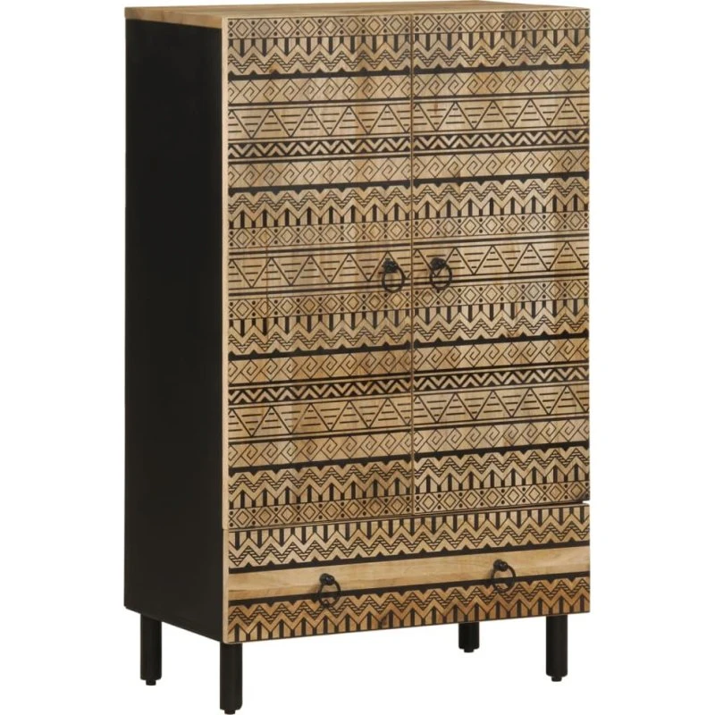 Mangotræ Skænk 60x33,5x100 cm – Rustik Vintage Møbel