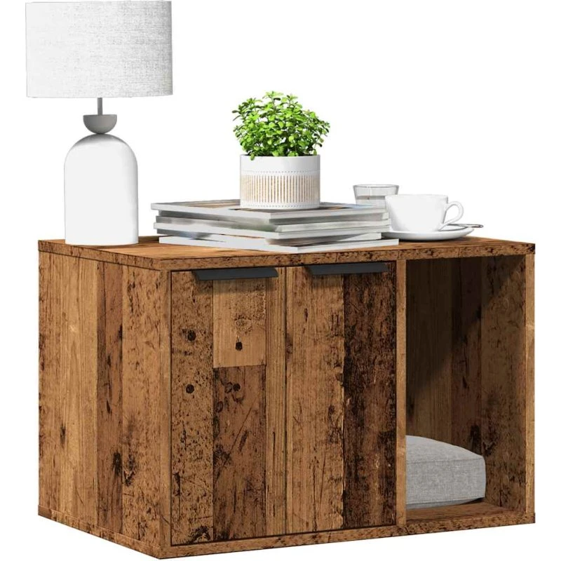 vidaXL Toiletskjuler Kattebakke 60x40x40 cm Konstrueret Træ Gammelt Eg