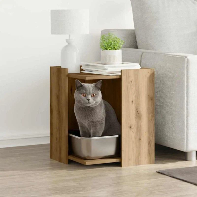 vidaXL Toiletskjuler Kattebakke 42x42x51 cm Konstrueret Træ Kunsteg