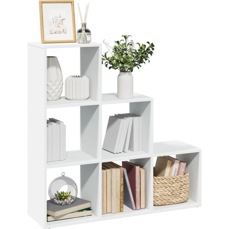 vidaXL Rumdelerreol 3-lags hvid 99x29x99 cm konstrueret træ