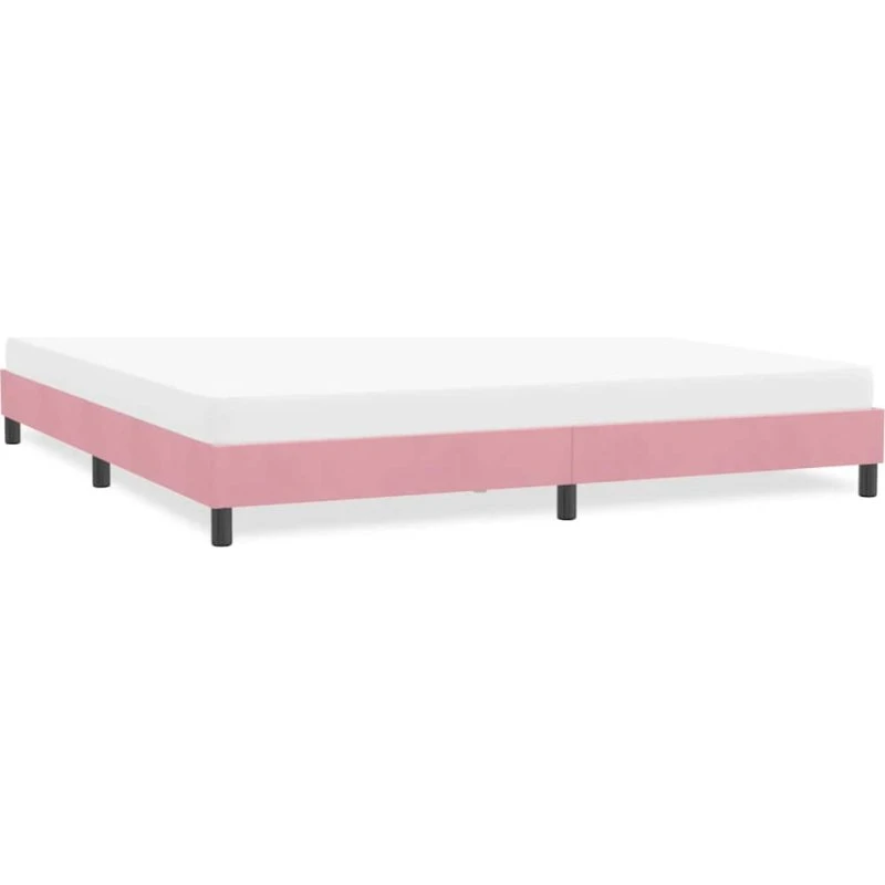 vidaXL Sengeramme 180x220 cm fløjl lyserød