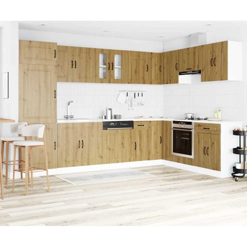 vidaXL Kalmar Artisan Egetræ Køkkenskab 80x46x81,5 cm Brun
