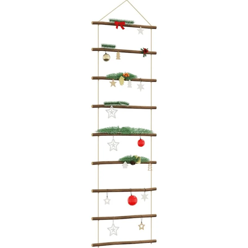 vidaXL Vægdekoration Stigeformet 50x150 cm Naturlig Gren