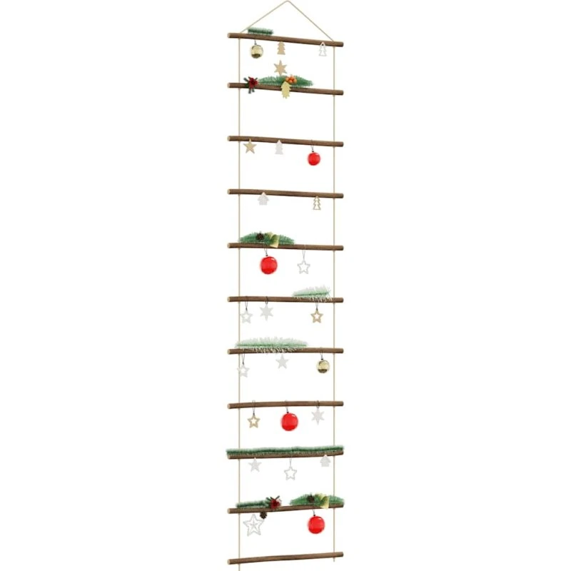 vidaXL Vægdekoration Stigeformet 50x200 cm Naturlig Gren