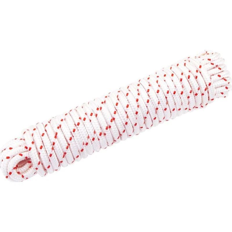 Startsnor Ø6 mm 10 m nylon hvid/rød