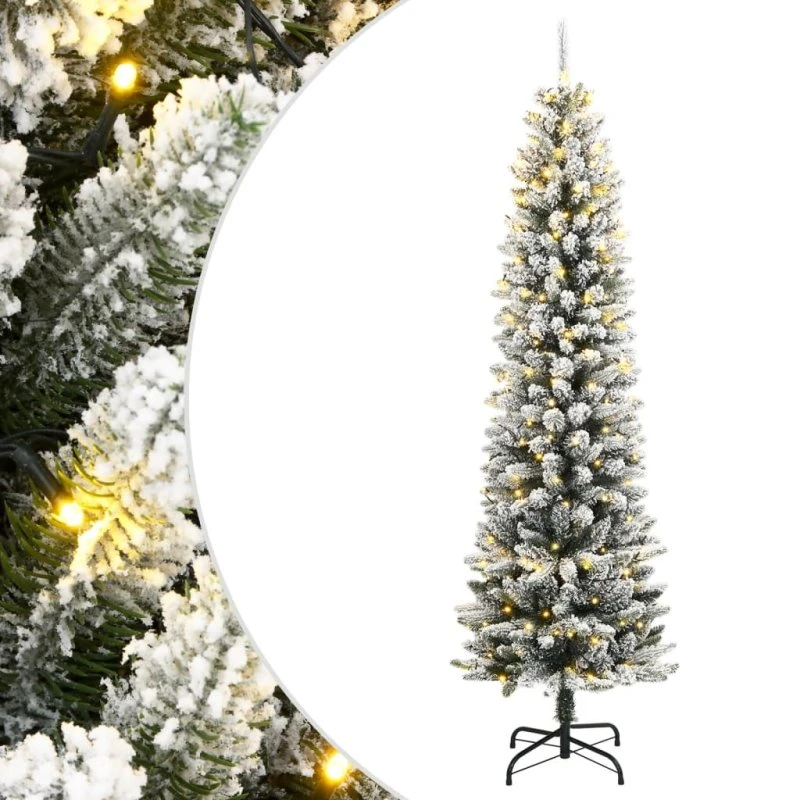 vidaXL Kunstigt Juletræ med Sne og 150 LED'er, 150 cm