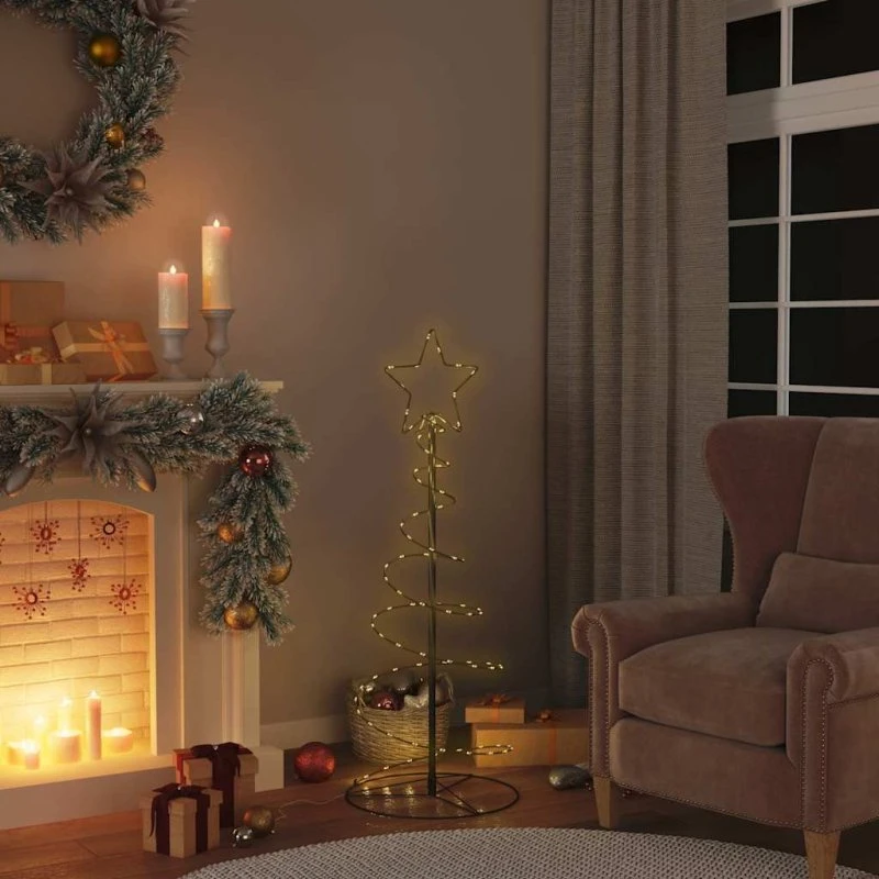 vidaXL LED-juletræ 80 LED 120 cm varmt hvidt lys