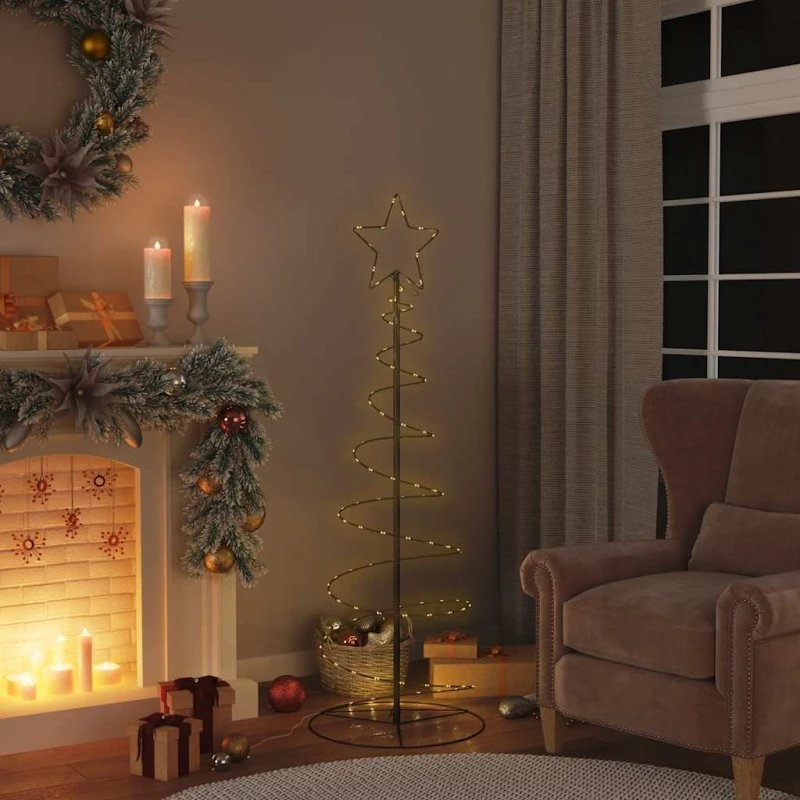 vidaXL LED-juletræ 150 cm, 100 LED, varmt hvidt lys