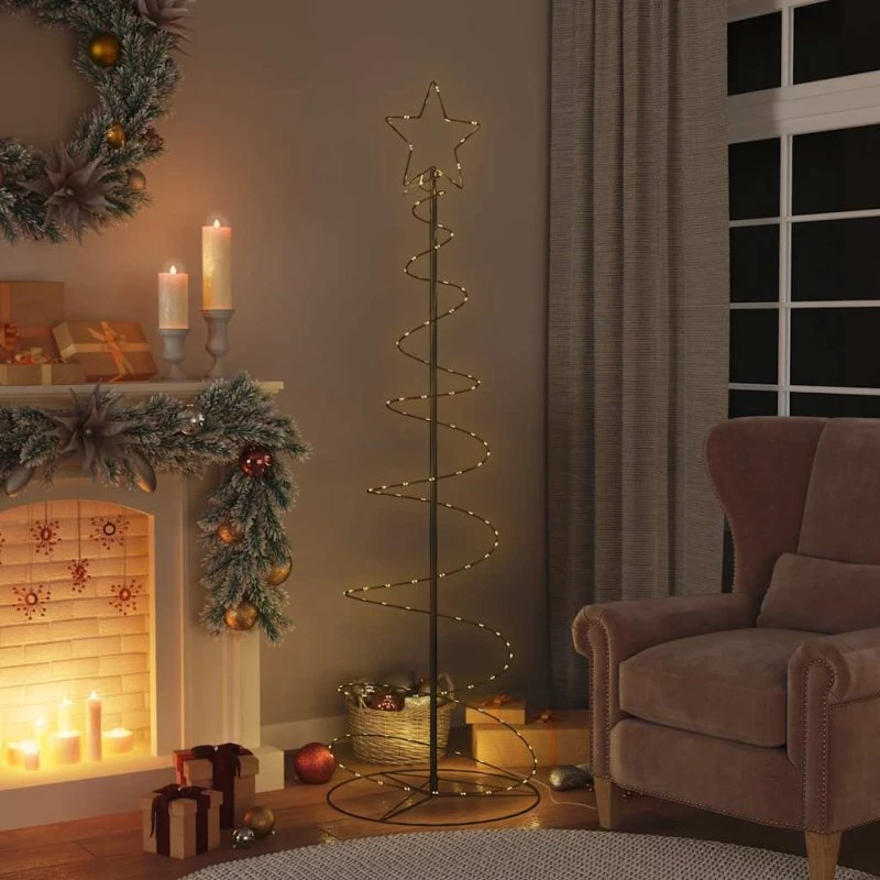 vidaXL LED-juletræ 180 cm varmt hvidt lys med 8 lyseffekter