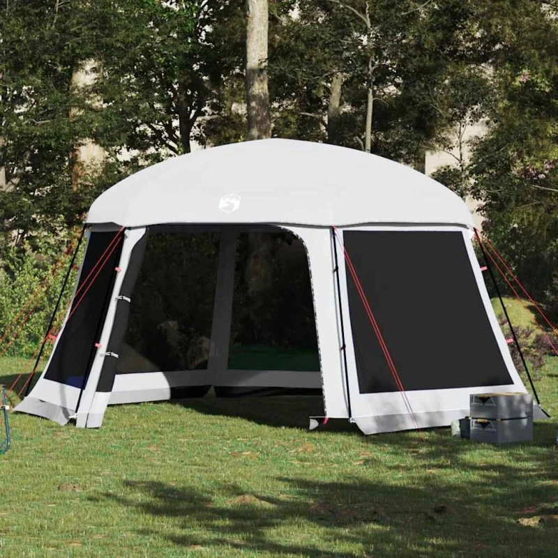 vidaXL Pooltelt 512x458 cm med flue og netvægge, grå
