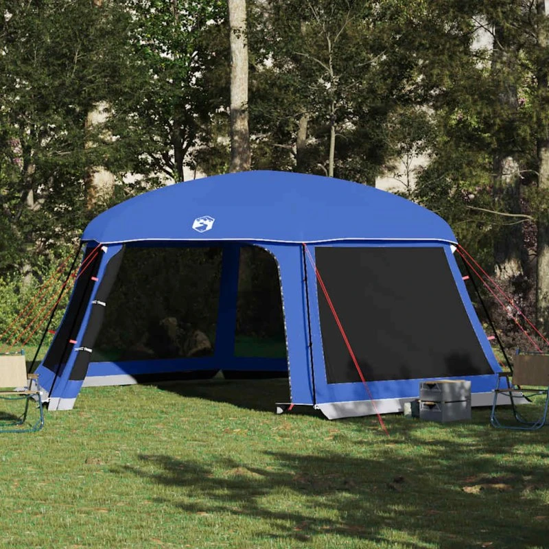 vidaXL Pooltelt 618x532 cm azurblå med aftagelig flue og netvægge