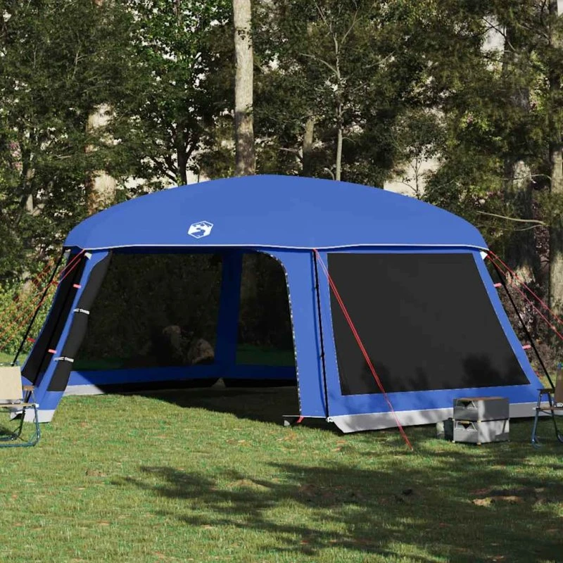 vidaXL Pooltelt 670x590 cm azurblå med flue og netvægge