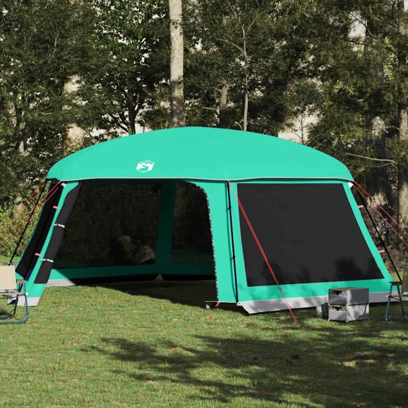 vidaXL Pooltelt 670x590 cm havgrøn med flue og netvægge