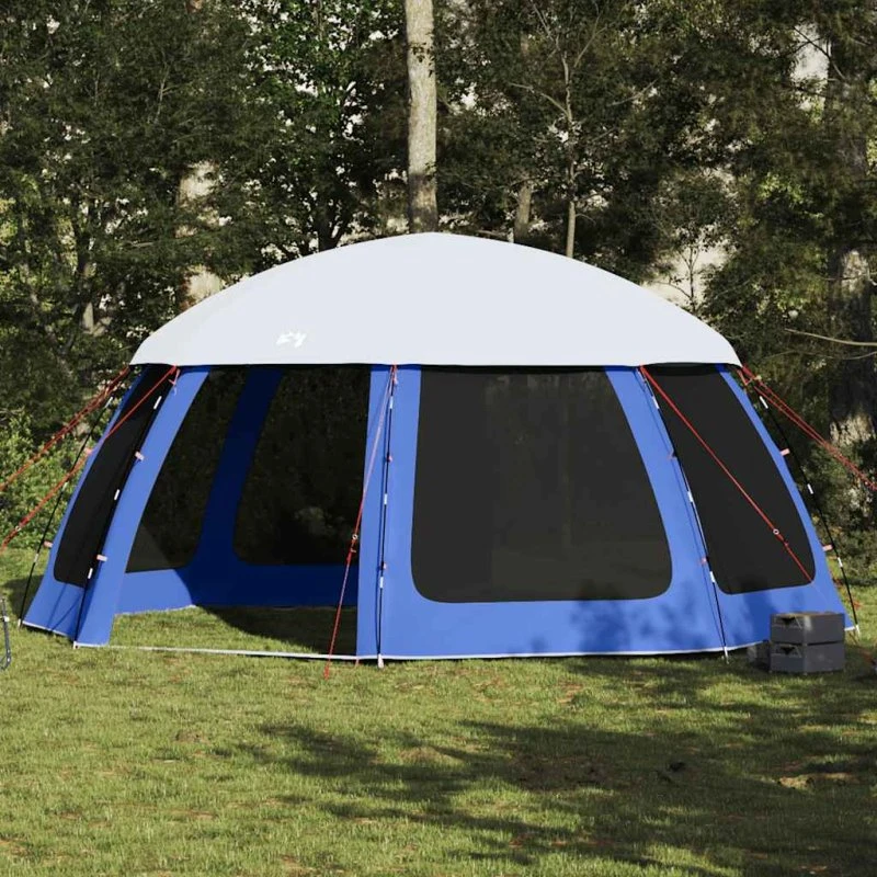 vidaXL Pooltelt 510x510 cm azurblå med flue og netvægge