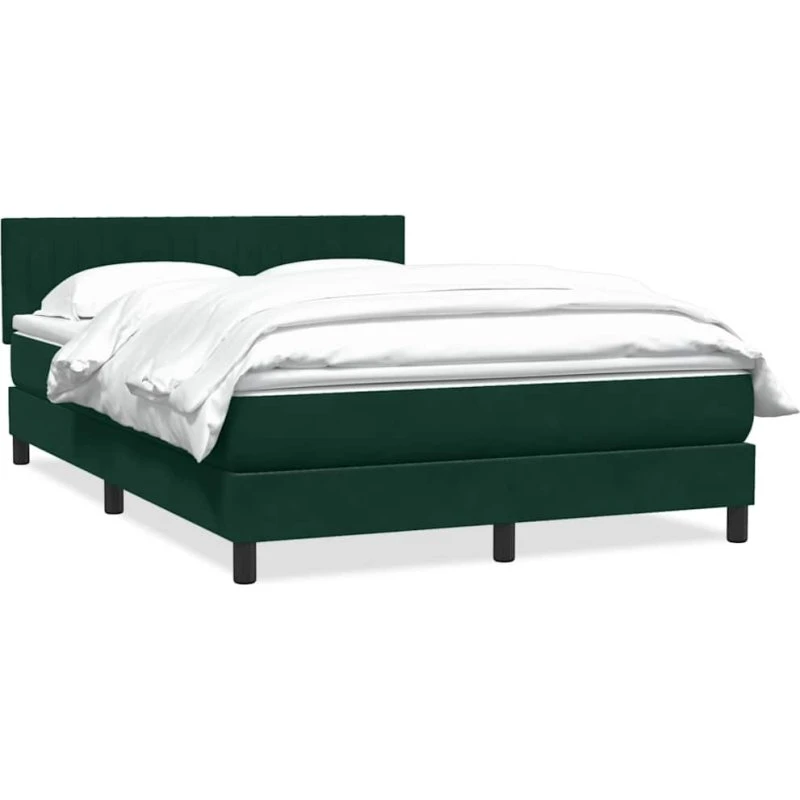 vidaXL Kontinentalseng 160x220 cm med fløjlsmadras mørkegrøn