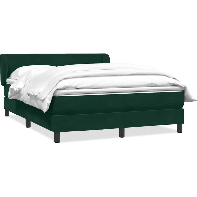 vidaXL Kontinentalseng 160x220 cm med fløjlsmadras mørkegrøn