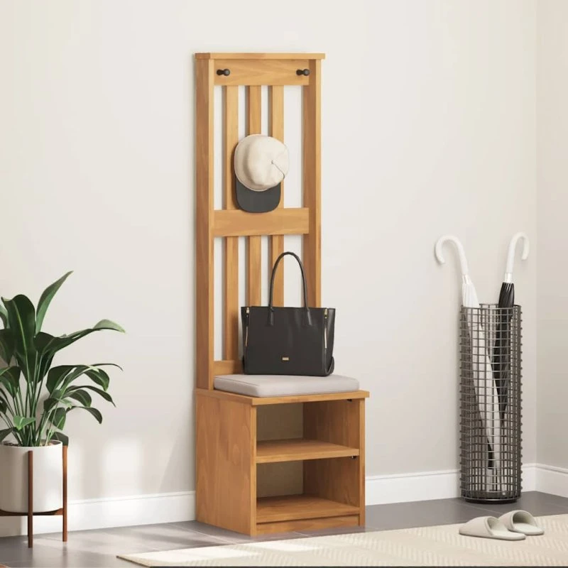 vidaXL Halltræ SANDNES 45x40x159,5 cm i massivt fyrretræ, brun