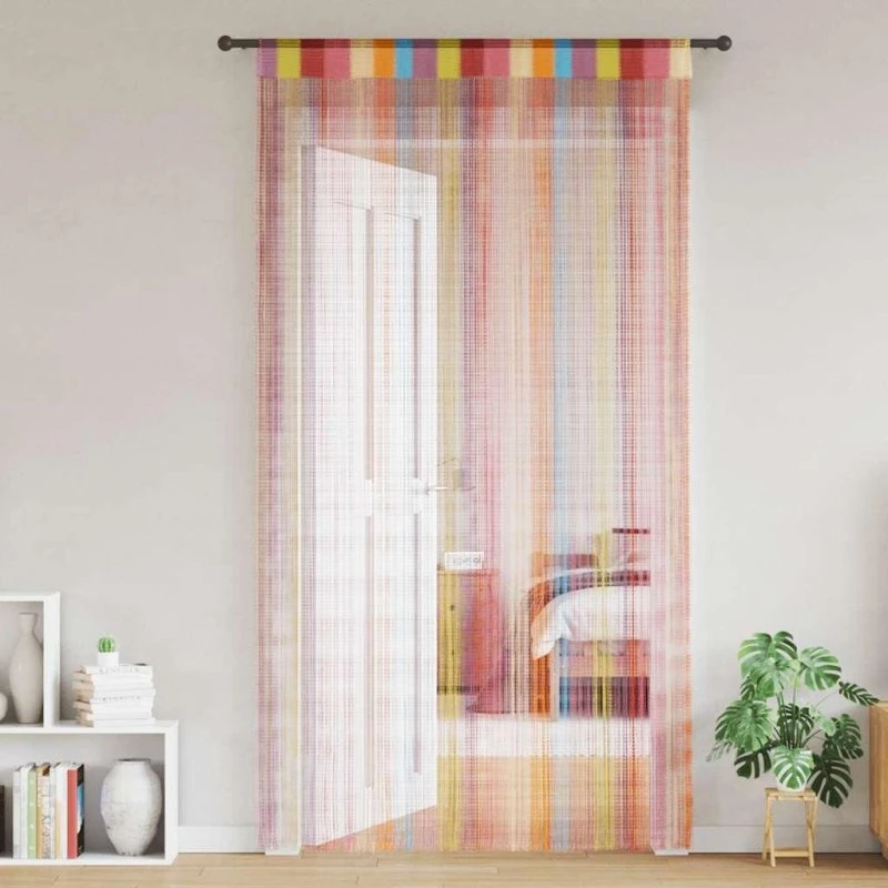 Trådgardiner 2 stk. 140x250 cm flerfarvet