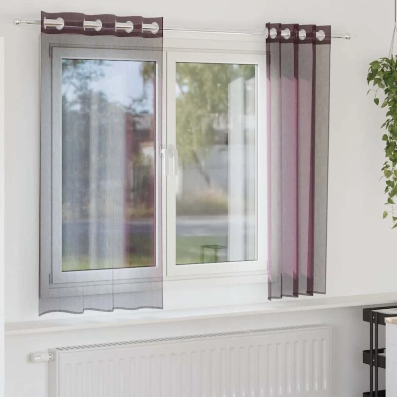 vidaXL Voile-Gardiner med Øskner 140x140 cm Lilla