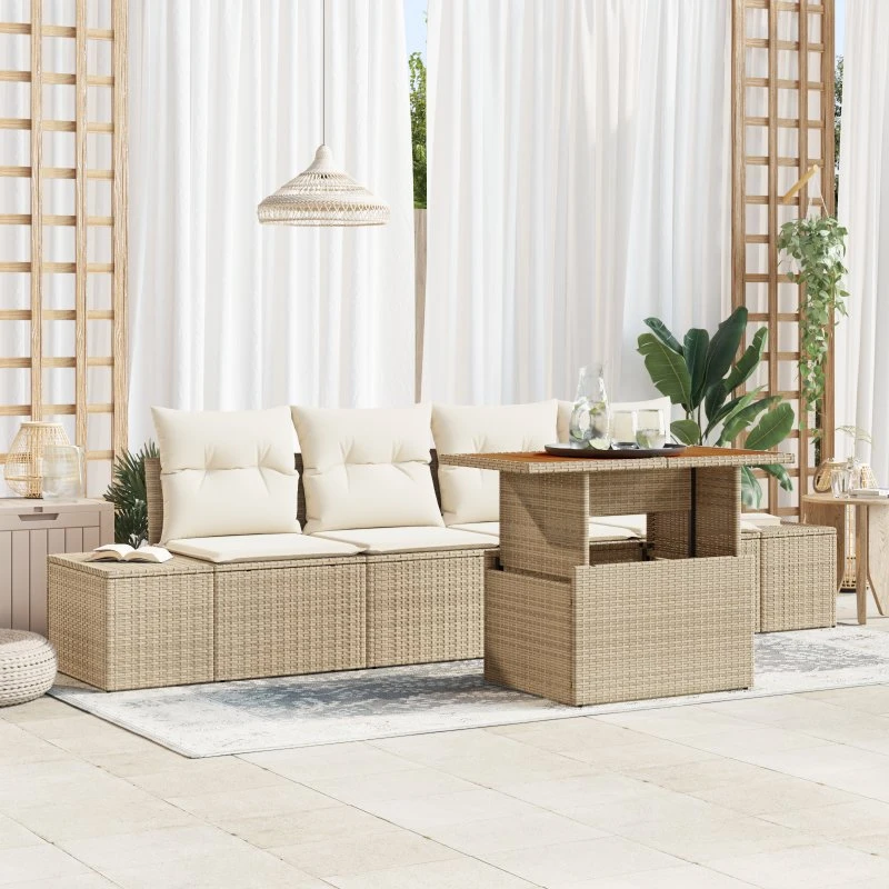Have Spisebordssæt 5 Dele Beige og Creme 100 x 55 x 73 cm