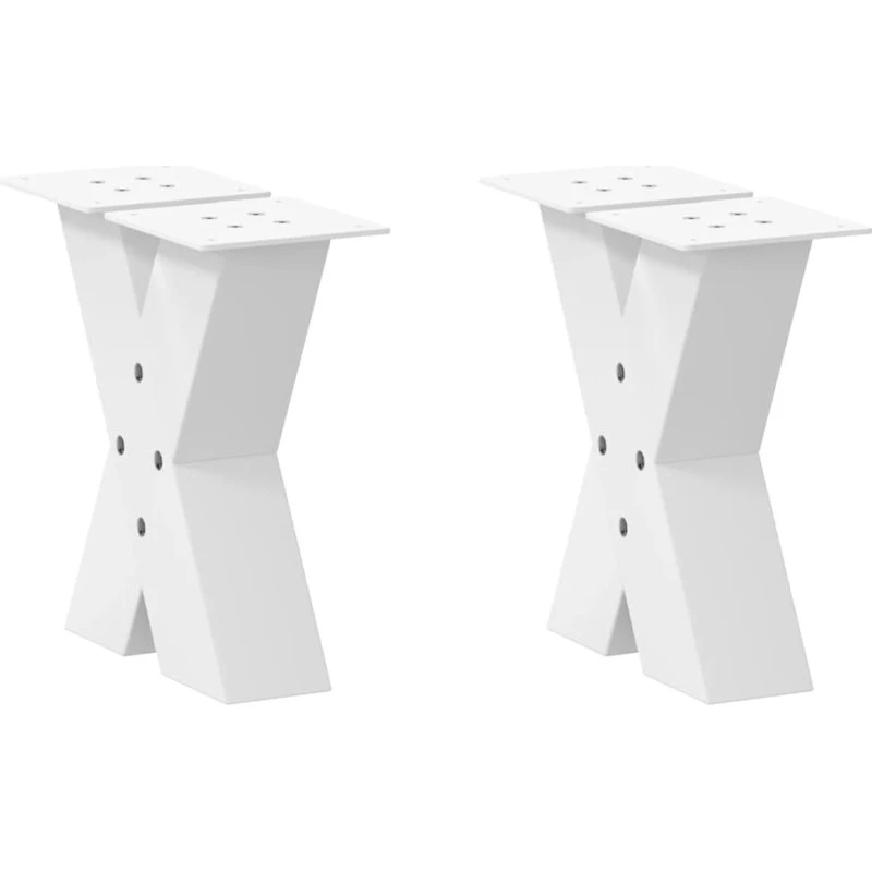 vidaXL X-formet sofabordsben 2 stk. hvid 30x(30-31) cm stål