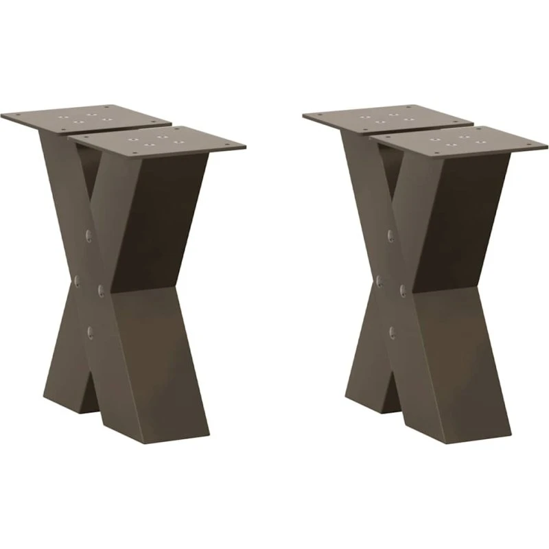 vidaXL X-formet sofabordsben 2 stk. naturstål 30x(30-31) cm