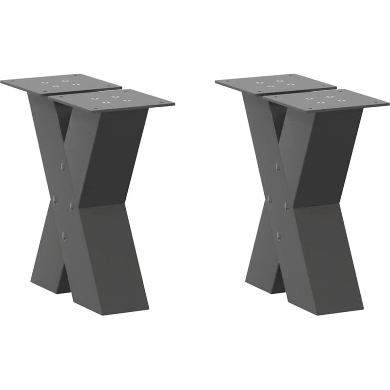 vidaXL sofabordsben X-formet 2 stk. antracit 40x(30-31) cm stål