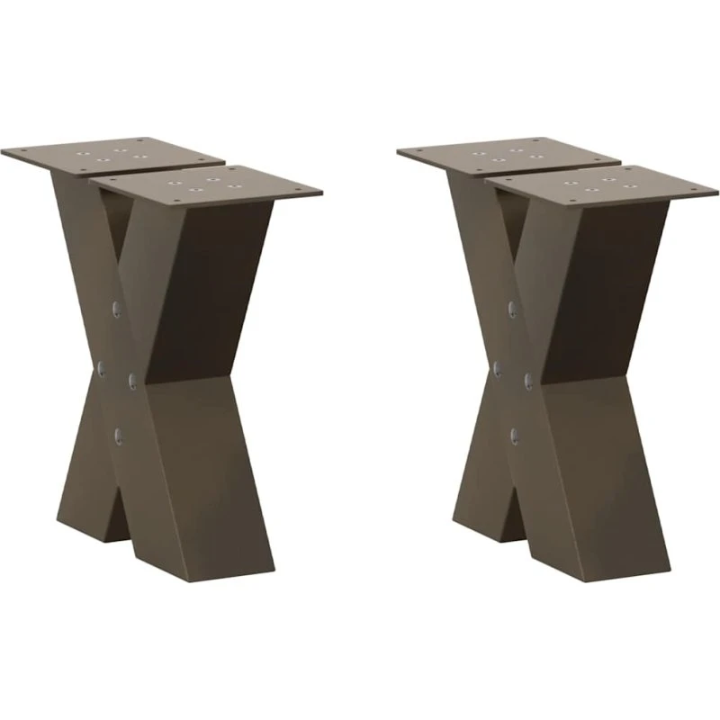 vidaXL X-formet sofabordsben 2 stk. naturstål 40x(30-31) cm