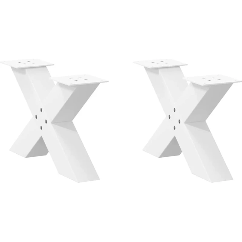 vidaXL X-formet sofabordsben 2 stk. hvid 50x(30-31) cm stål