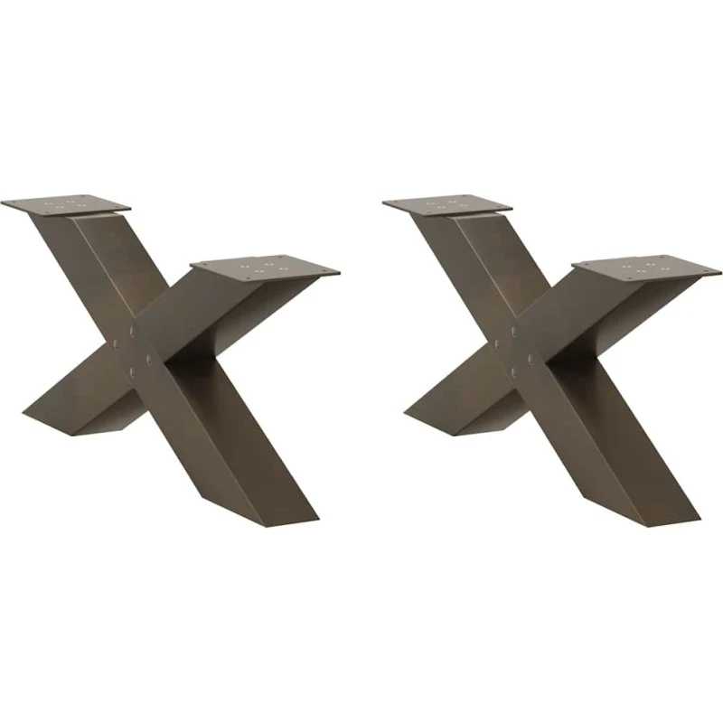 vidaXL X-formet sofabordsben 2 stk. naturstål 70x(30-31) cm