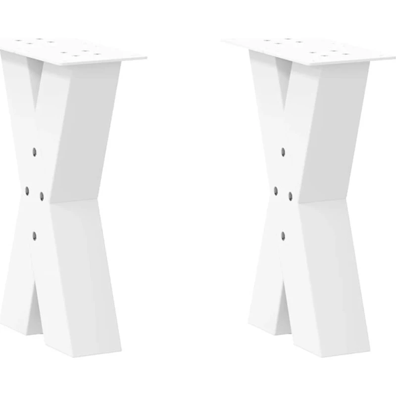 vidaXL X-formet sofabordsben 2 stk. hvid 38 x (42-43) cm stål