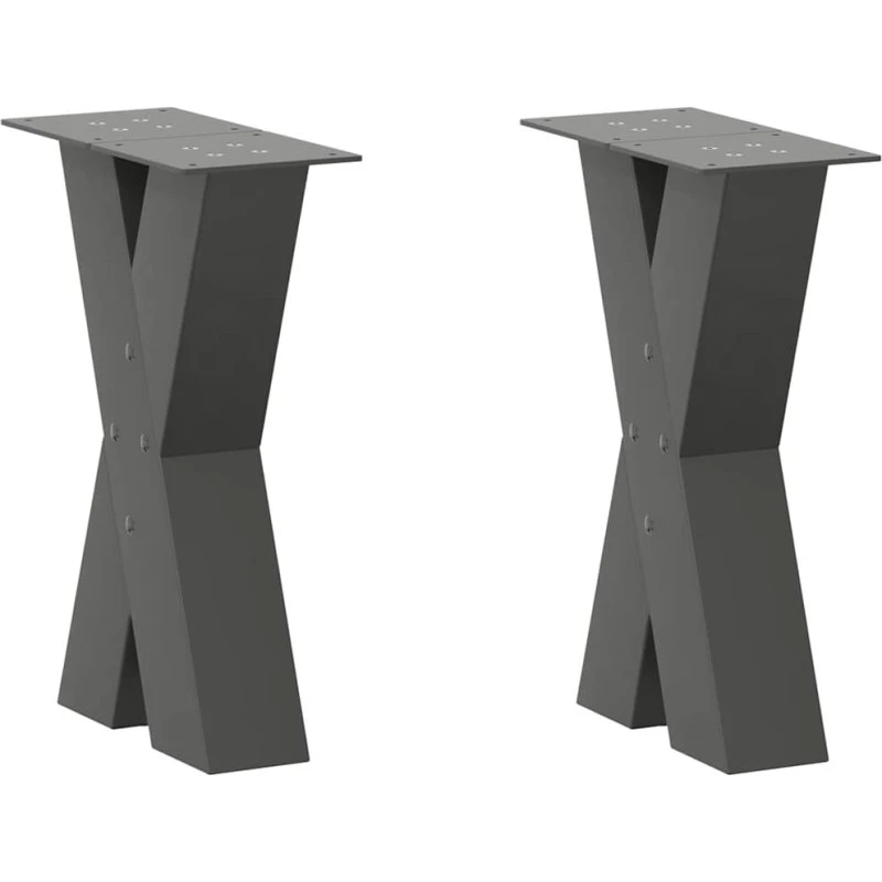 vidaXL X-formet sofabordsben 2 stk. antracit 38 x (42-43) cm stål