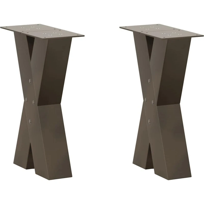 vidaXL sofabordsben X-formet 2 stk. naturstål 38 x (42-43) cm
