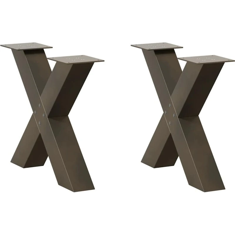 vidaXL sofabordsben X-formet 2 stk. naturstål 50x(42-43) cm