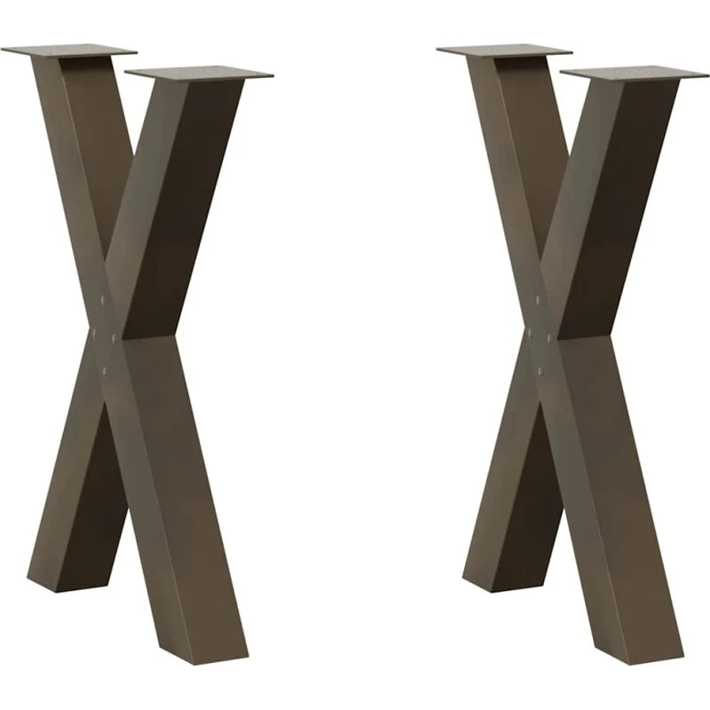 vidaXL X-formet spisebordsben 2 stk. naturstål 50x(72-73) cm
