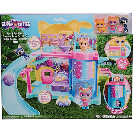 Disney Super Kitties Purr 'n' Play legehus (2 figurer + 1 skurk)