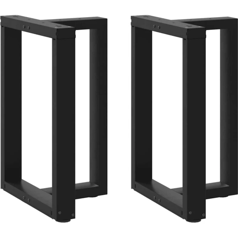 vidaXL T-formet spisebordsben 2 stk. sort 50x35x(72-73) cm stål