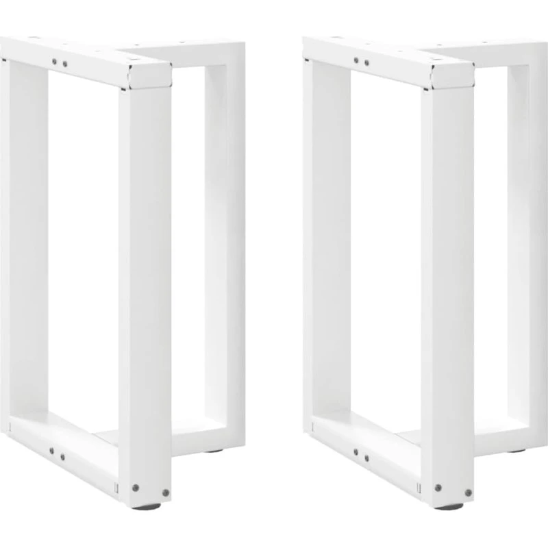 vidaXL T-formet spisebordsben 2 stk. hvid 50x35x(72-73) cm stål