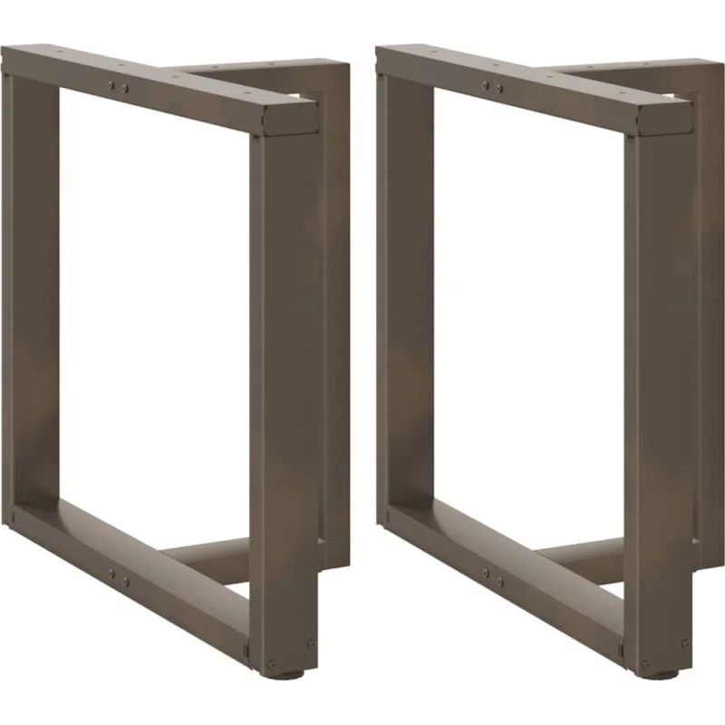 vidaXL T-formet spisebordsben 2 stk. sort 70x35x(72-73) cm stål