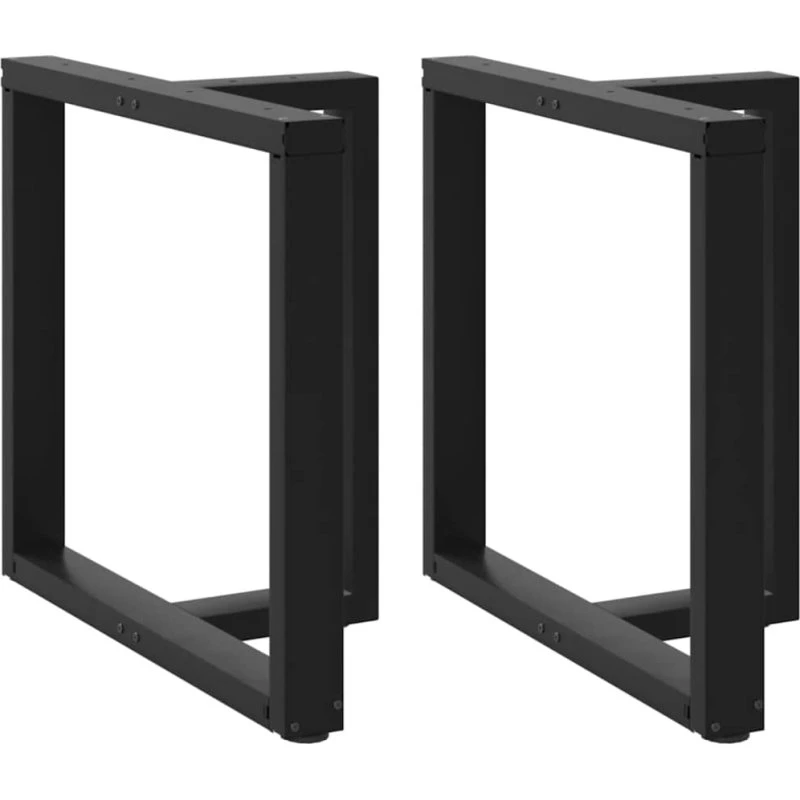 vidaXL T-formet spisebordsben 2 stk. sort 80x35x(72-73) cm stål