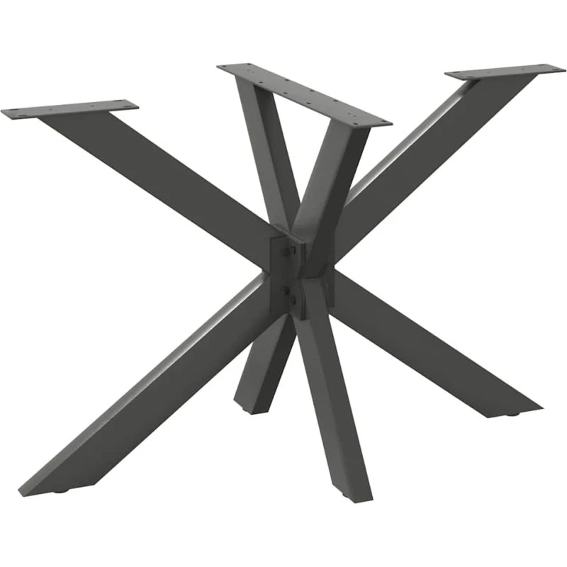 vidaXL spisebordben edderkopformet antracit 120x68x(72-73) cm stål