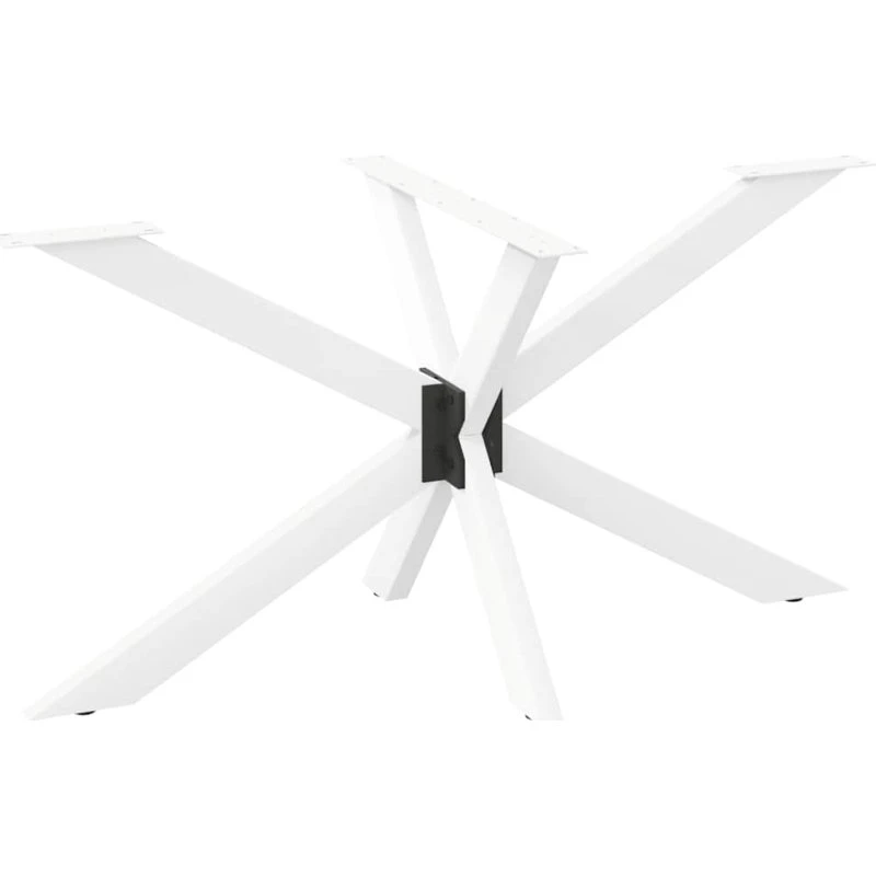 vidaXL spisebordben edderkopformet hvid 150x78x(72-73) cm stål